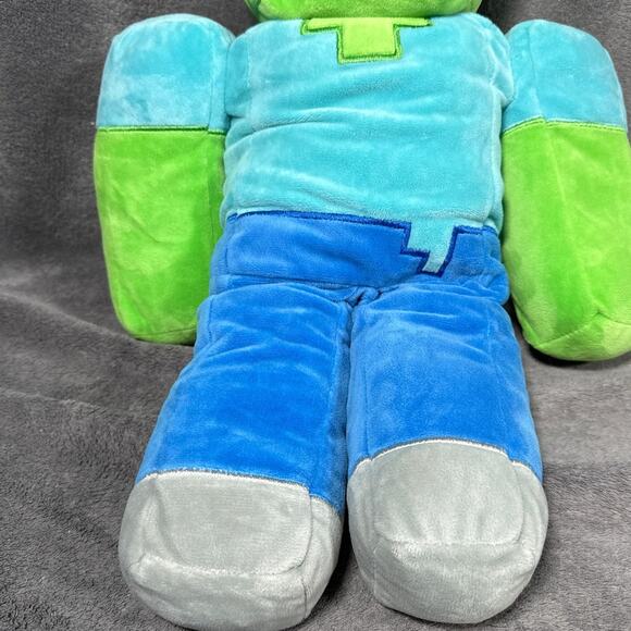Official Minecraft Zombie Steve 13” Large Collectible Plush Toy Mojang Jinx - Picture 3 of 5